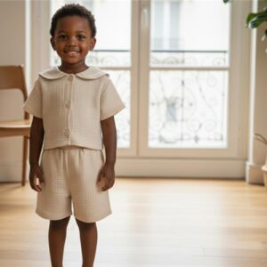 Short Unisexe "P'tit Baroudeur" — Gaze de Coton Bio